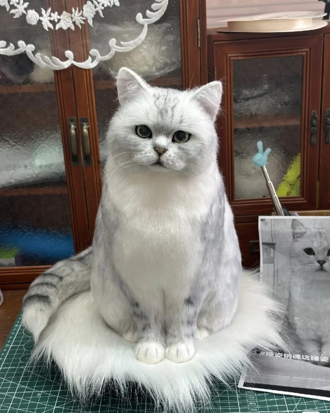 Custom Needle Felted Pet Replica - Lifelike Wool Memorial Sculpture from Photo, Dog & Cat Loss Gift