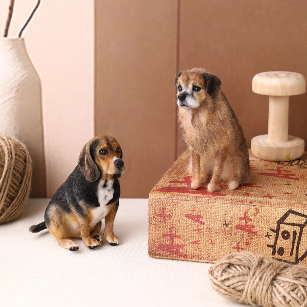 Custom Needle Felted Pet Ornament - Mini Wool Memorial Keepsake from Photo, Pet Loss Gift
