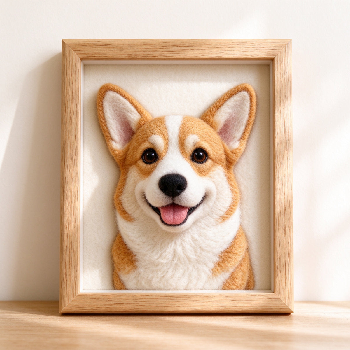 Custom Needle Felted Pet Portrait - Framed Wool Memorial Art from Photo, Dog & Cat Loss Gift