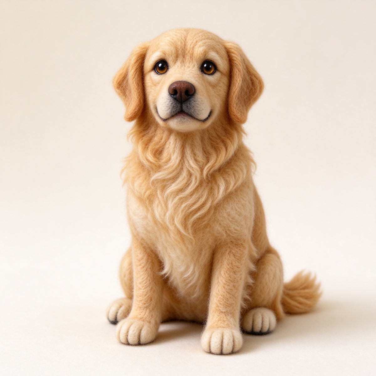 Custom Needle Felted Pet Replica - Lifelike Wool Memorial Sculpture from Photo, Dog & Cat Loss Gift